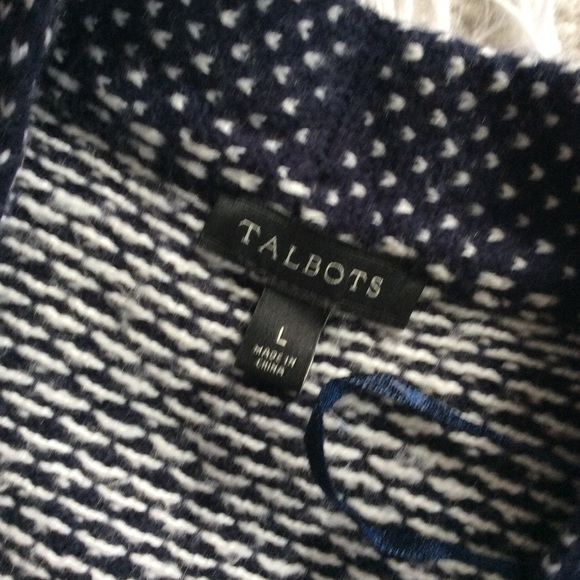 Talbots Fair Isle Open Front Cardigan - Picture 5 of 6